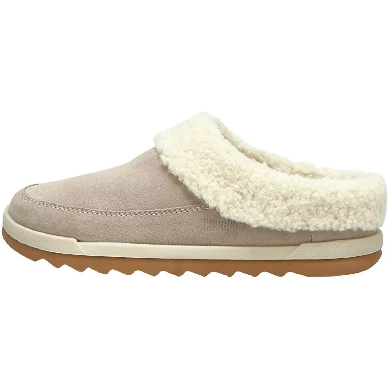 Women's Liliana Suede Slipper In Stone/mushroom Suede Minimalist Sneaker Style  