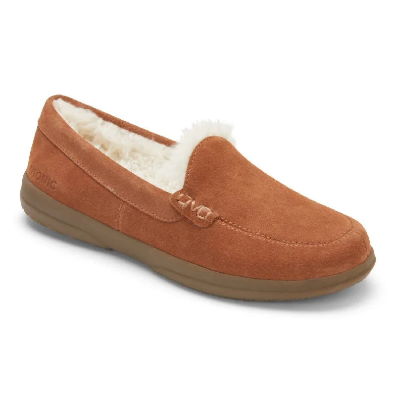 Women's Lynez Supportive Slipper - Medium Width In Toffee Suede Patchwork Shoe Aesthetic  