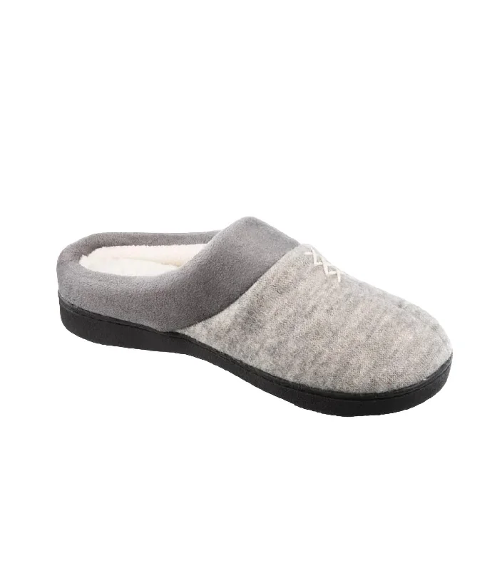 Women's Marisol Microsuede Hoodback Slipper In Heather Leather Driving Shoe Style  