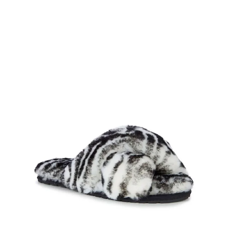 Women's Mayberry Slipper In Black Zebra Ivy League - Inspired Derby Look 