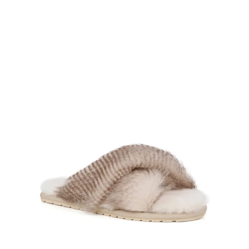 Women's Mayberry Slipper In Natural Crimp British Gentleman Oxford Style  
