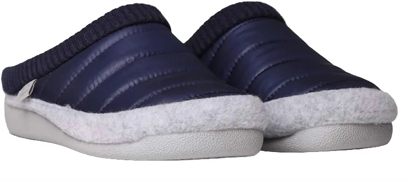 Women's Mora Slippers In Navy Sustainable Shoe Design  