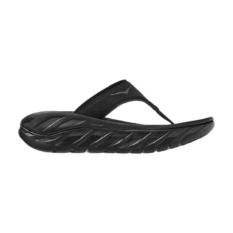 Women's Ora Recovery Flip Flop In Black/ Dark Gull/ Gray Tassel Driving Shoe Look 
