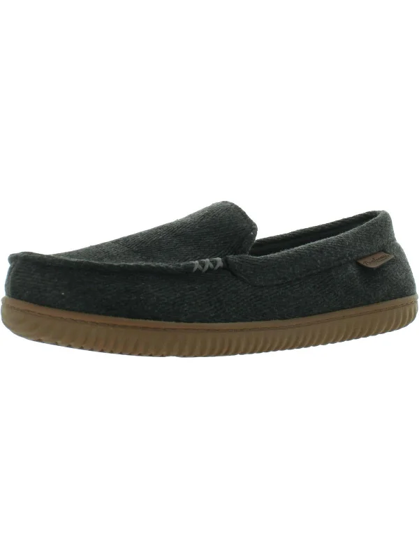 Womens Padded Insole Slip On Moccasin Slippers Buckle -