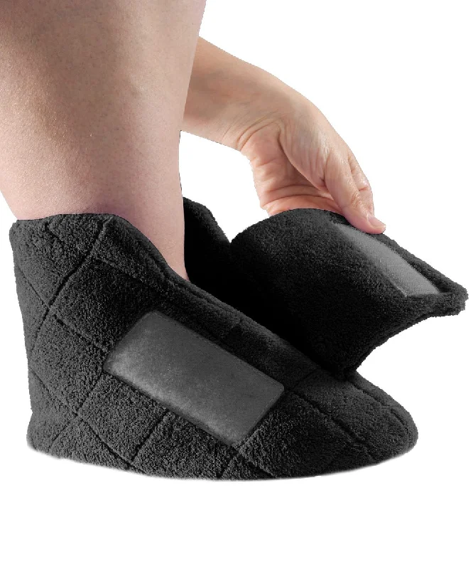 Women's Plush Bootie Slippers Combat - Inspired Military Boot Look  