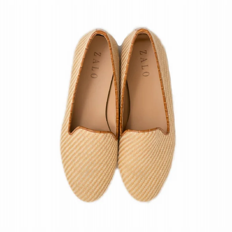 Women's Raffia Slipper In Natural Metallic Trim Shoe Design  