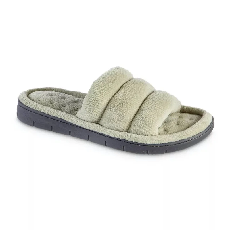 Women's Recycled Aster Slide Slipper In Desert Sgae Hemp - Material Shoe Style  