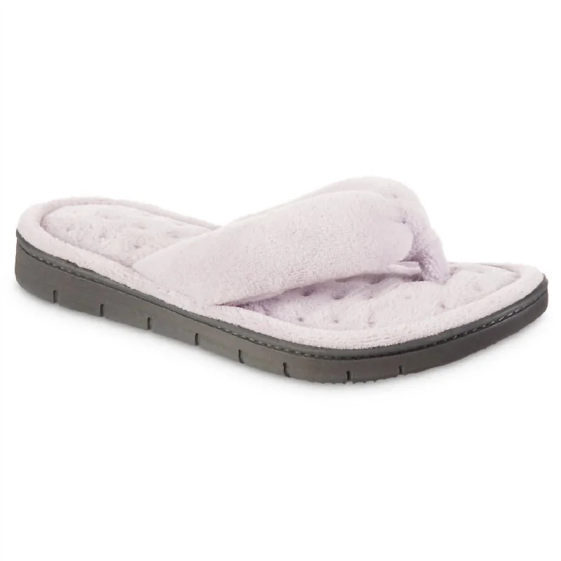 Women's Recycled Aster Thong Slipper In Thistle Moccasin Soft - Sole Style  