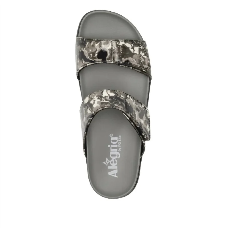 Women's Rubie Slippers In Grey Paisley Print Shoe Design  