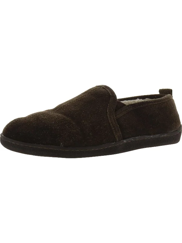 Womens Suede Slip On Loafer Slippers British Gentleman Oxford Style  