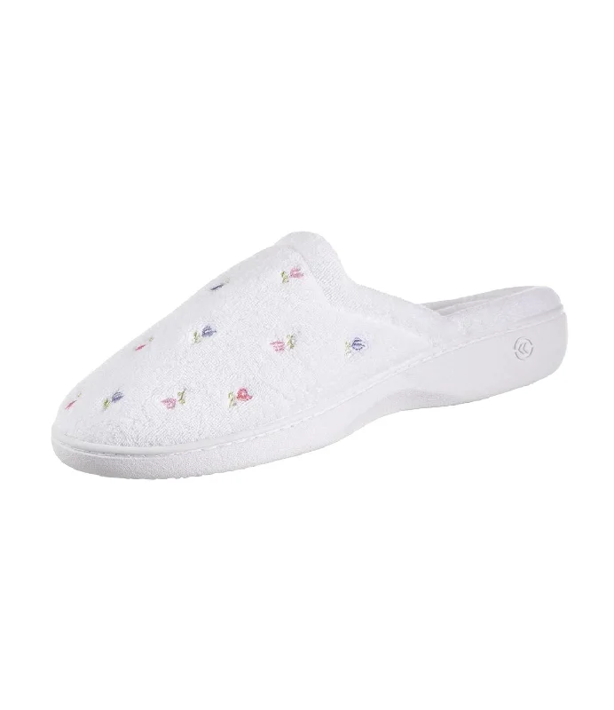 Women's Terry Slip On Clog Slipper In White Slide Sandal Beach Style  