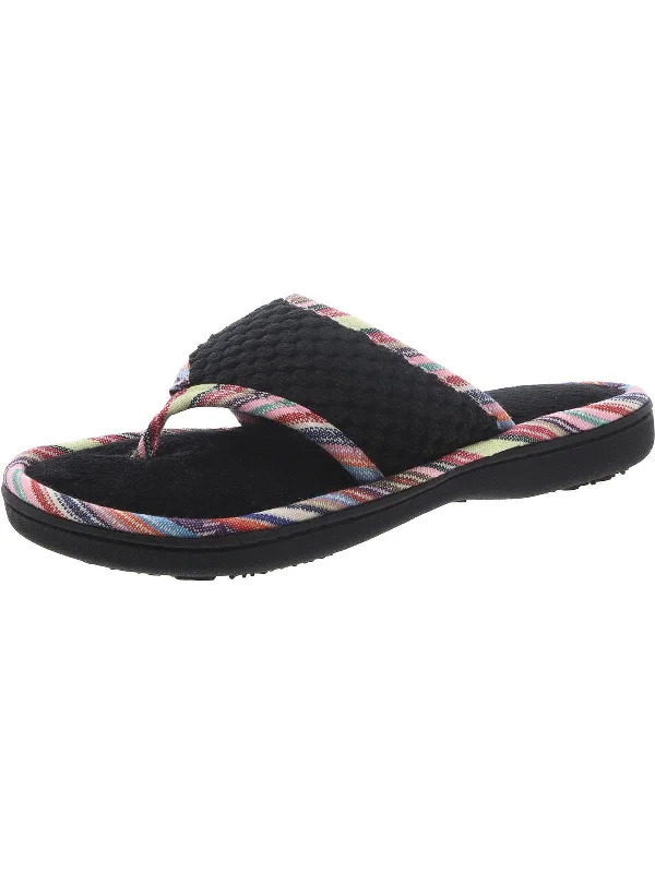 Womens Textured Comfy Thong Slippers Casual Loafer Style          