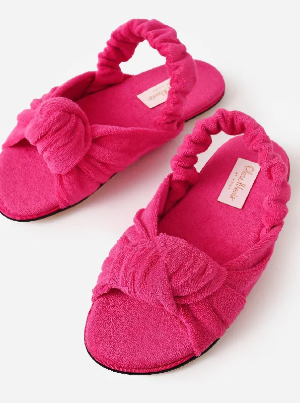 Women's Venus Knotted Slingback Slipper In Fuschia Pink Performance Running Sneaker Look  