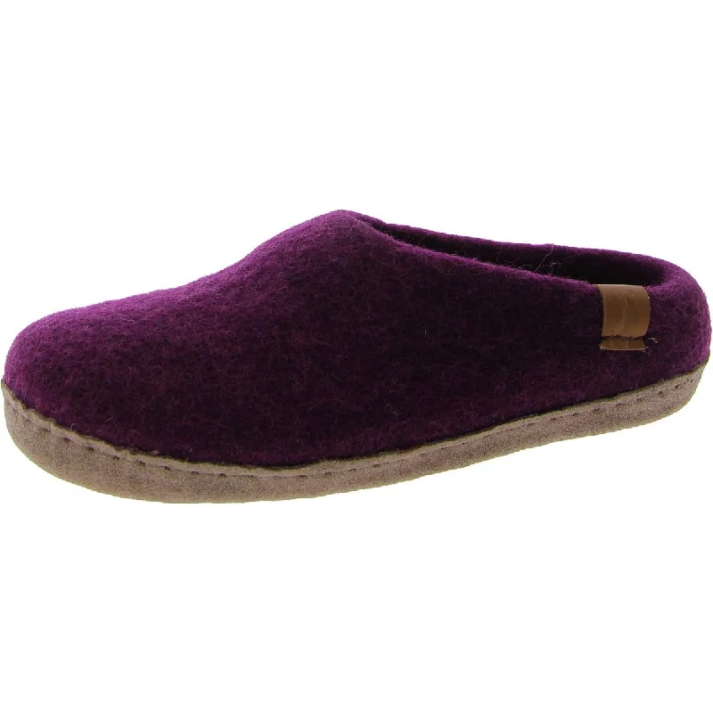 Womens Wool Slip On Loafer Slippers Memory - Foam Slipper Look  