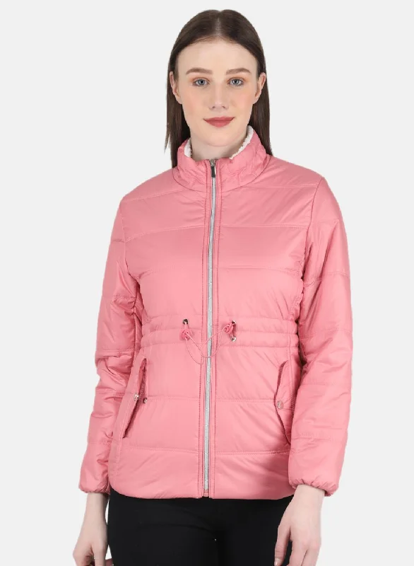 Women Pink Puffer Jacket