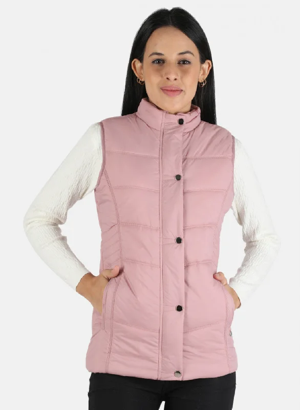 Women Pink Solid Jacket