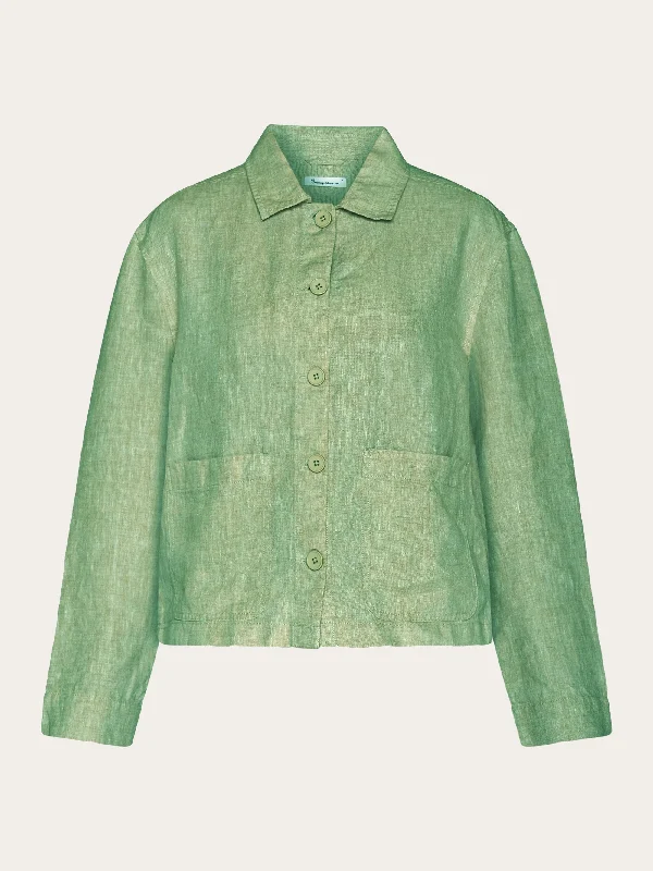 Regular linen overshirt - GOTS/Vegan - Shale Green