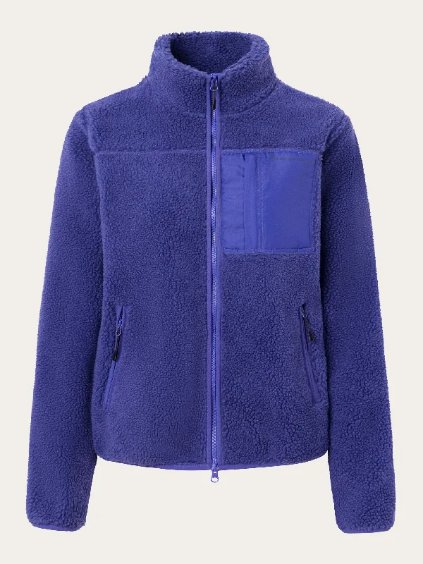 Teddy high neck zip jacket - Deep Purple