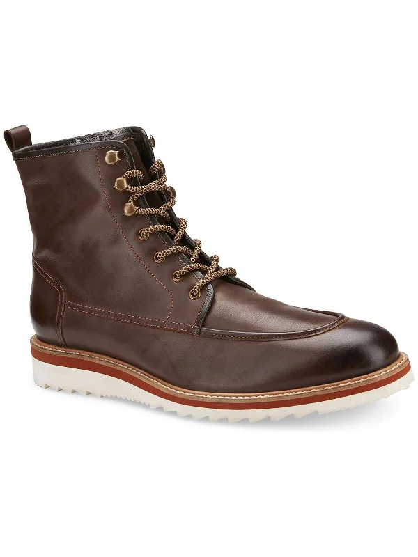 1192 Mens Leather Moc Toe Ankle Boots Camouflage Print Boot Style  