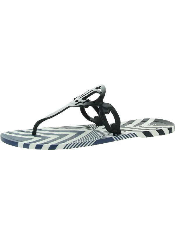 Audrie Womens Leather Slip On Thong Sandals Rubber - Sole Plimsoll Look  