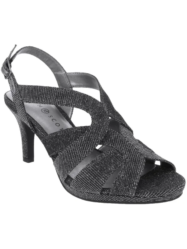 Belindah Womens Dress Sandal Padded Insole Slingback Sandals Metallic Trim Shoe Design  