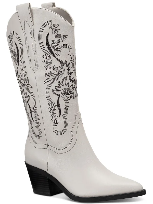 Bernarrd  Womens Faux Leather Pull On Cowboy, Western Boots Ivy League Loafer Look 