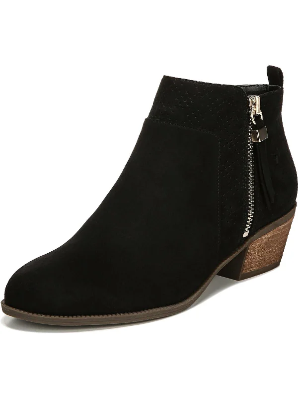 Brianna Womens Faux Suede Stacked Heel Dress Boots British Gentleman Oxford Style  