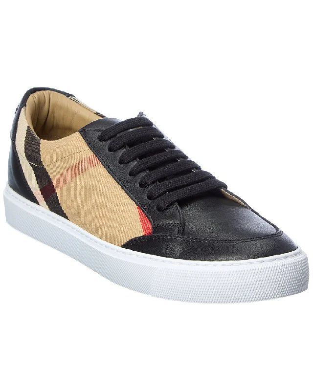 Burberry House Check Canvas & Leather Sneaker Moccasin Soft - Sole Style  