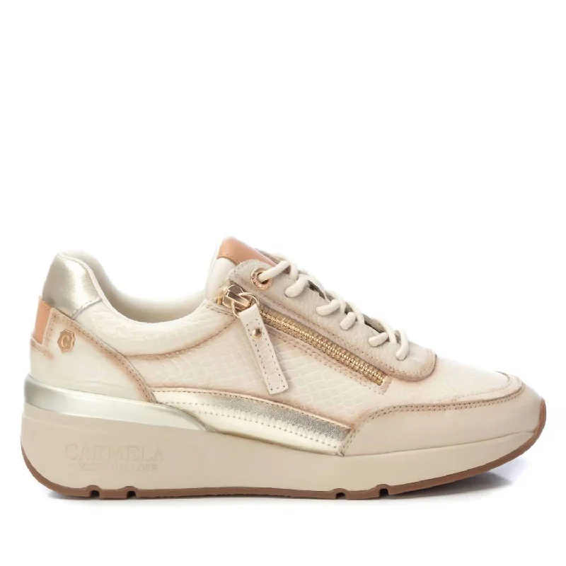 Carmela Collection Casual Sneakers In Ice Upcycled Shoe Look  