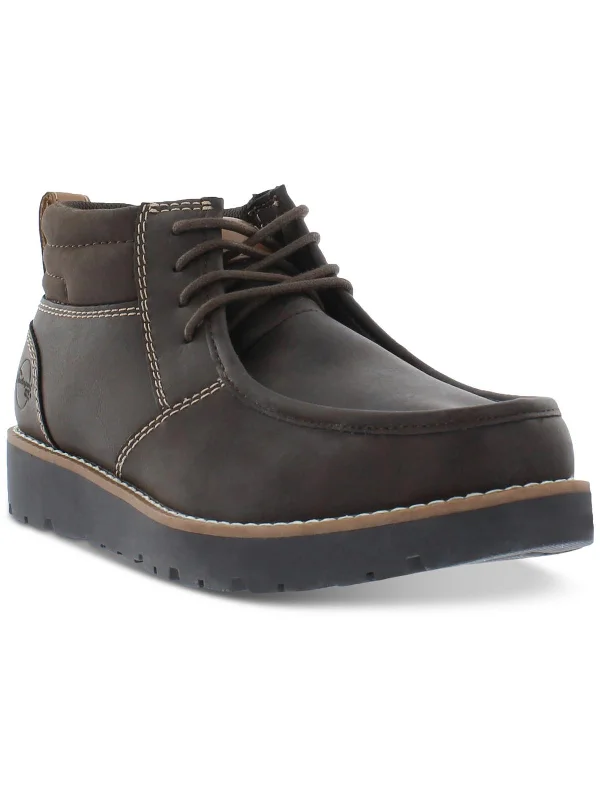 Chester Mens Faux Leather Hiking Chukka Boots Camouflage Print Boot Style  