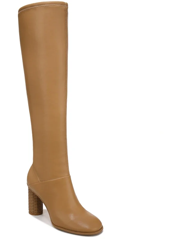 Cindy Womens Faux Leather Tall Knee-High Boots Ivy League - Inspired Derby Look 