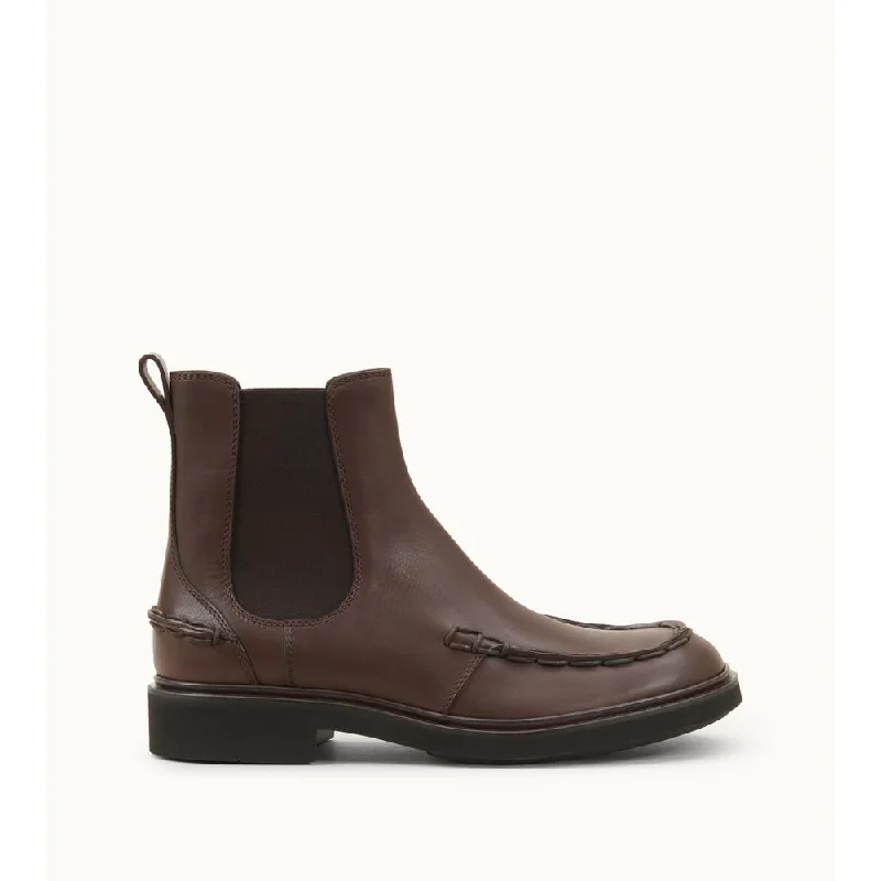 Clint Ankle Boots in Leather Loose - Fit Slipper Style  