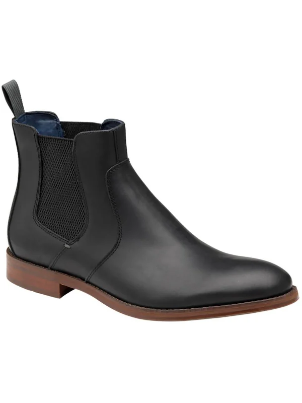 Danby Mens Leather Pull On Chelsea Boots Blue Coast Loafer Aesthetic 