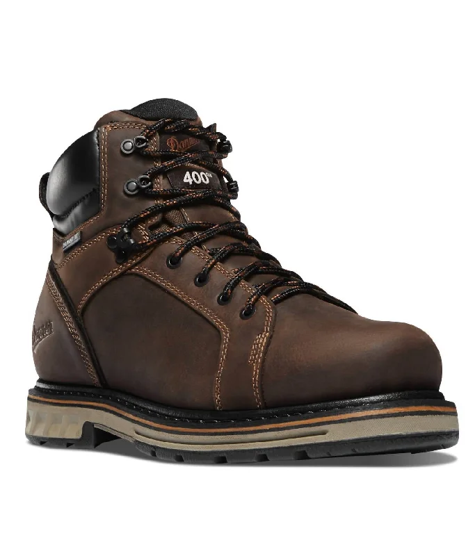 Danner Men's Steel Yard 6" Steel Toe Shoe - Extra Wide In Brown Two - Tone Shoe Design  