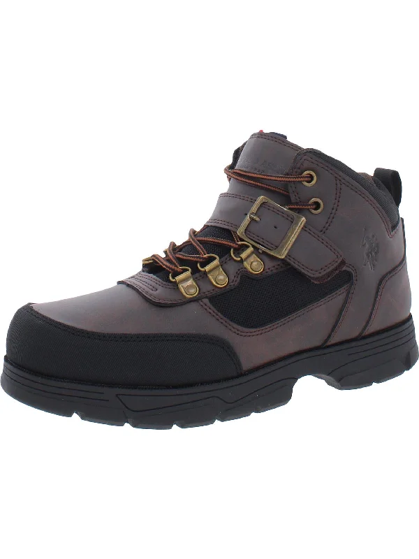 Fallout Mens Faux Leather Lace Up Ankle Boots Smart - Shoe Functionality Style  