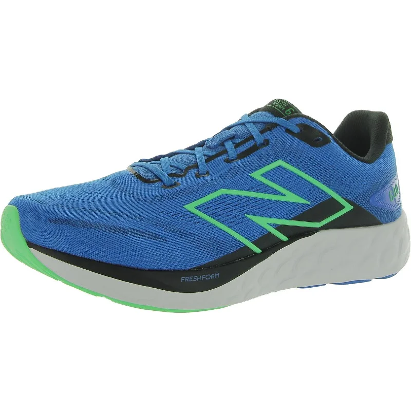 Fresh Foam 680v8 Mens Lace Up Flat Running & Training Shoes Leather Driving Shoe Style  