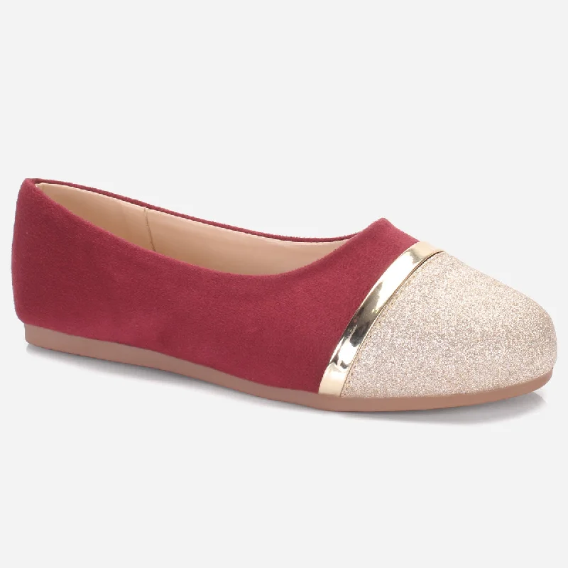 Girls "JANNIE" Shimmer Flat Pumps Tailored Oxford Style 