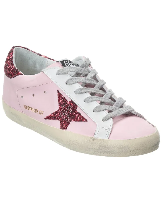 Golden Goose Superstar Leather & Glitter Sneaker Neon - Accent Sneaker Look  
