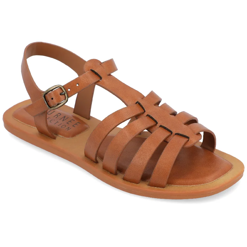 Journee Collection Women's Tru Comfort Foam Benicia Sandals Distressed Leather Shoe Style  