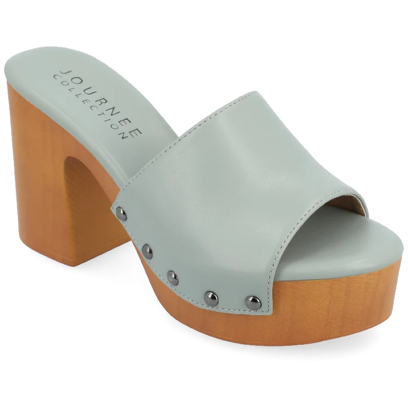 Journee Collection Women's Tru Comfort Foam Veda Sandals Elastic - Sided Chelsea Look  