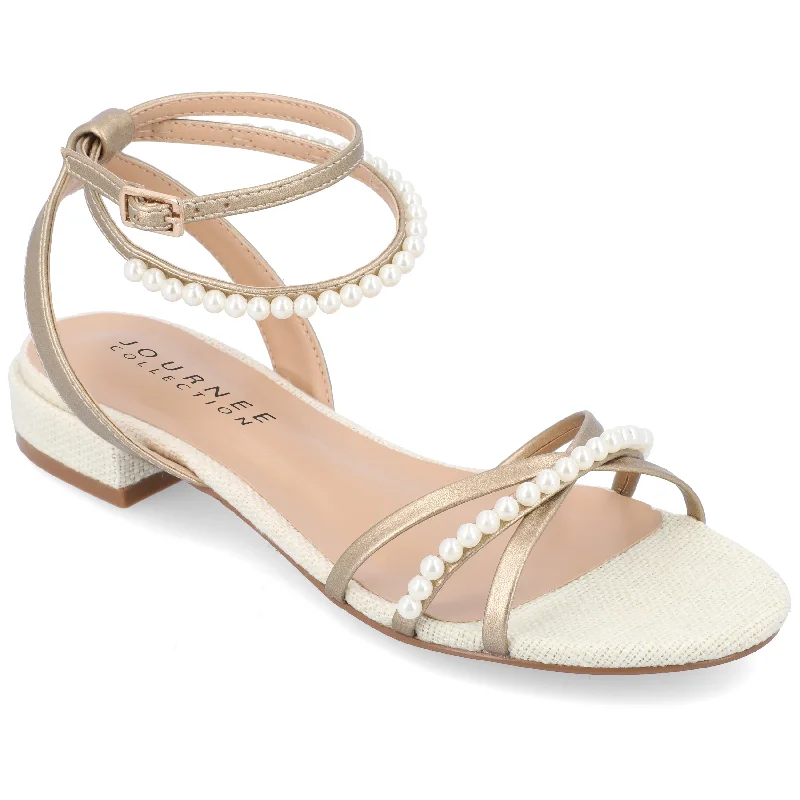 Journee Collection Women's Tulsi Sandals Ivy League Loafer Look 