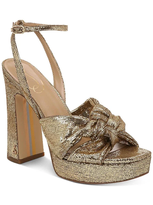 Kristen Womens Knot-Front Platform Sandals Chunky Platform Sneaker Style  