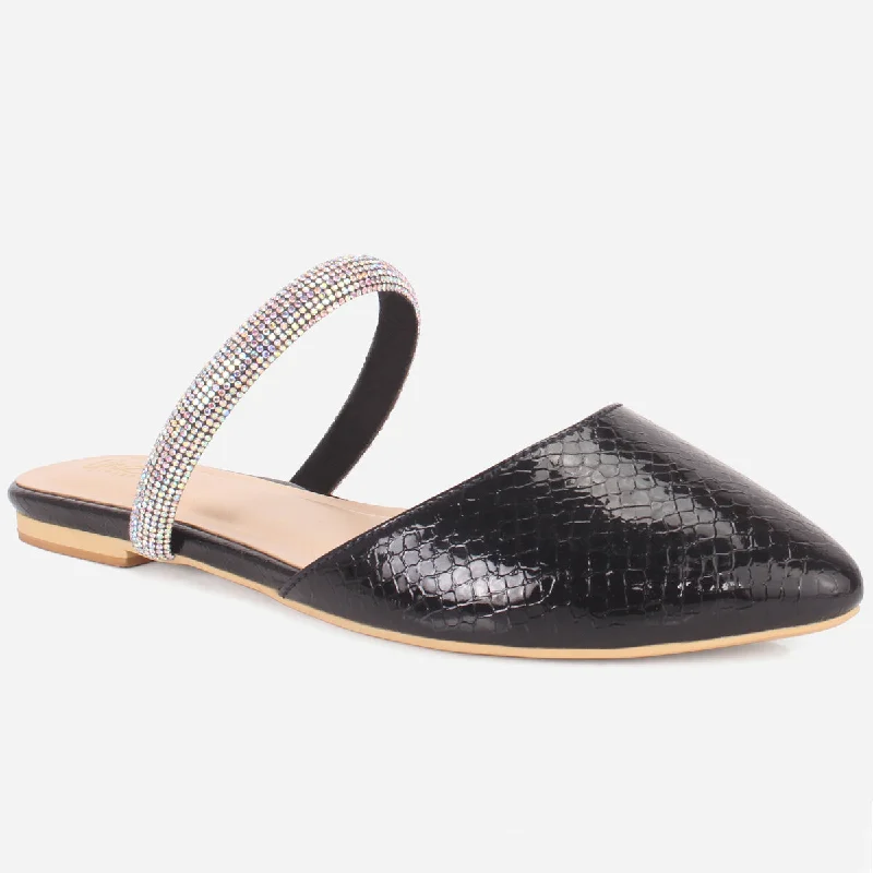 Women "SURI" Summer Decorated Flat Shoes Upcycled Shoe Look  