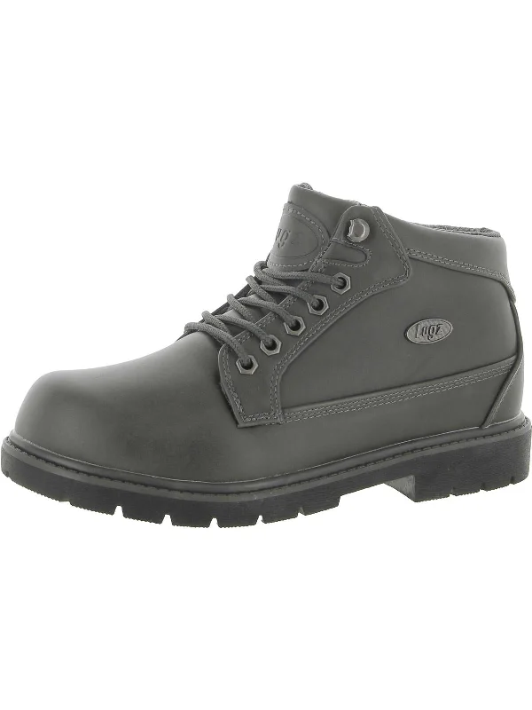 Mantle Mid Mens Faux Leather Lace-Up Ankle Boots British Gentleman Oxford Style  
