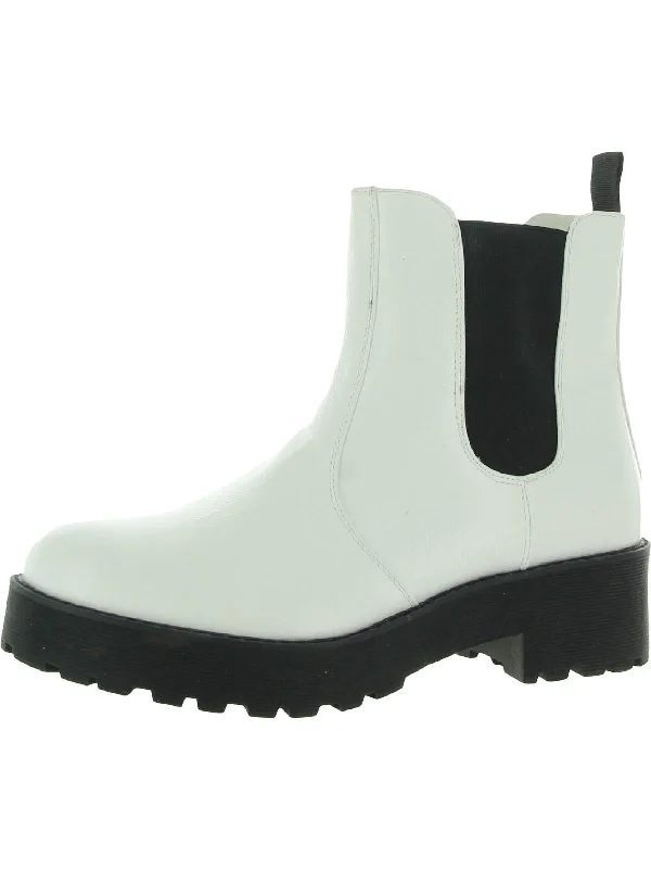 Maps Womens Patent Lugged Sole Chelsea Boots Suede Desert Boot 