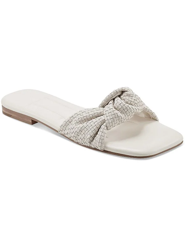 Marlon Womens Leather Woven Slide Sandals Vintage Oxford Appeal 