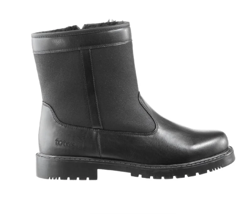 Men’S Stadium Winter Boots In Black Elastic - Sided Chelsea Look  