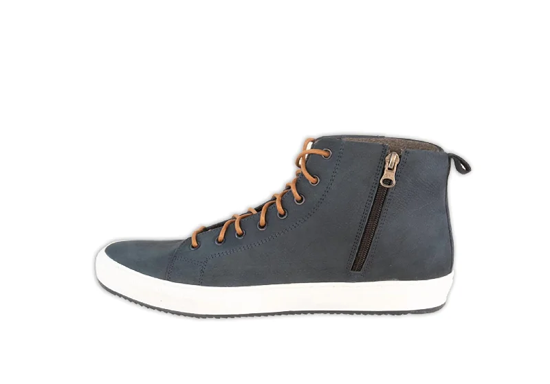 Men's Bergamo Boot In Navy Rubber - Sole Plimsoll Look  