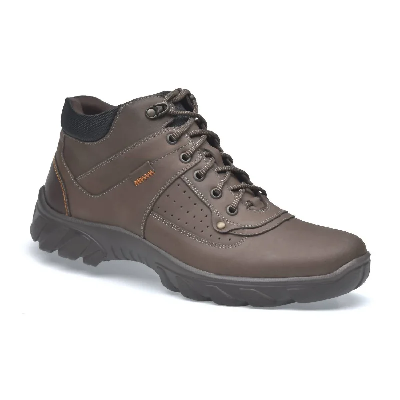 Men's Boots Leather In Archer Two - Tone Shoe Design  