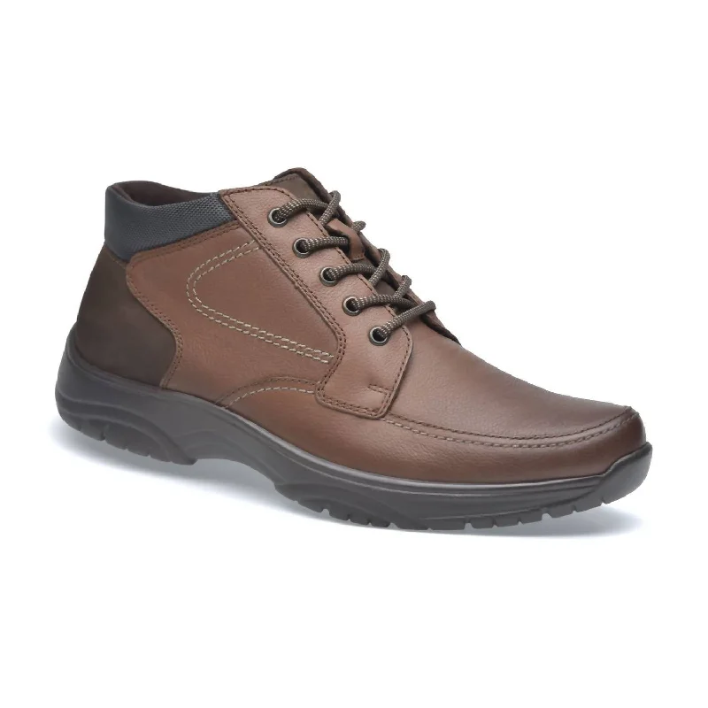 Men's Boots Low Ankle Cowhide Leather Jonas In Bison Brown Sustainable Shoe Design  
